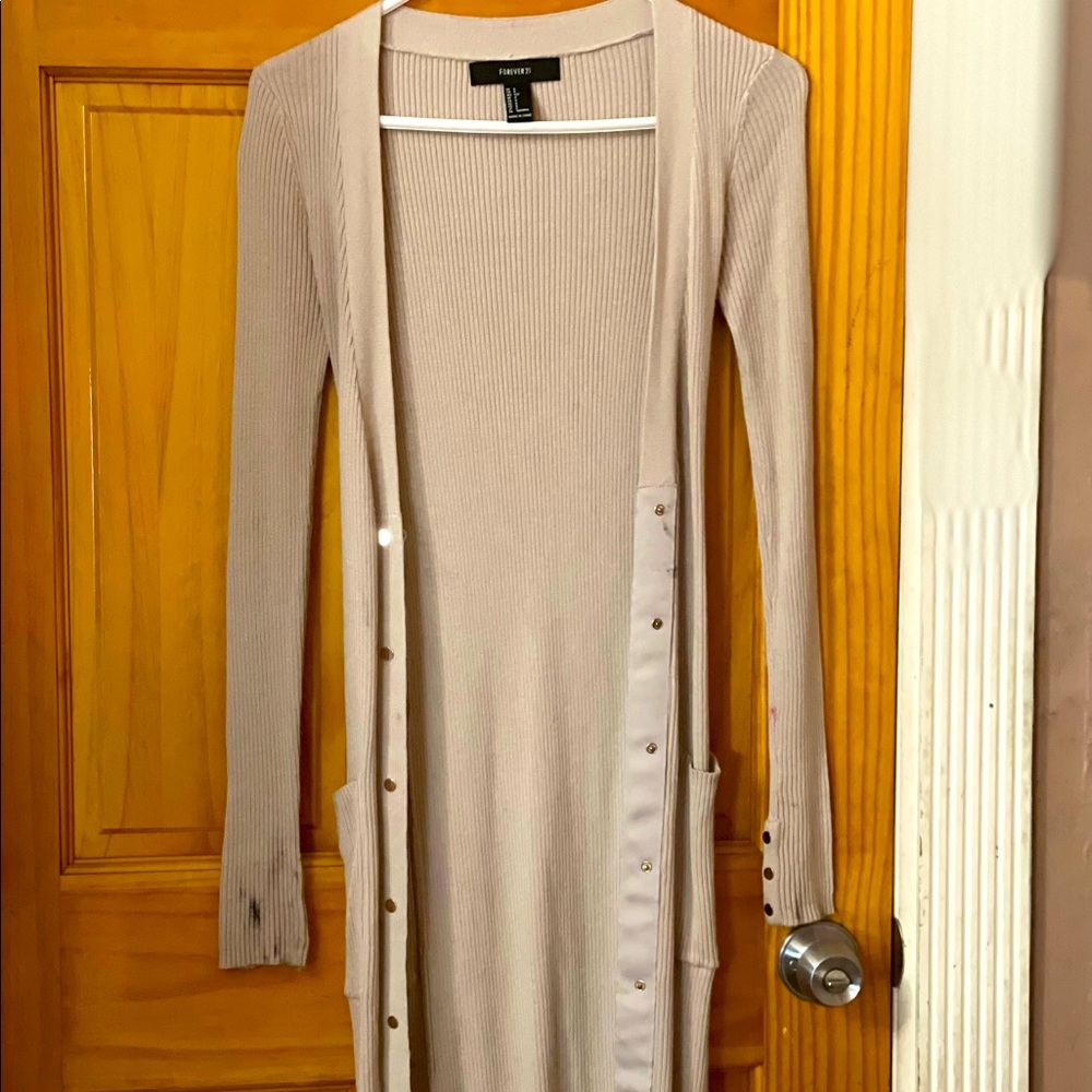 Beige cardigan dress